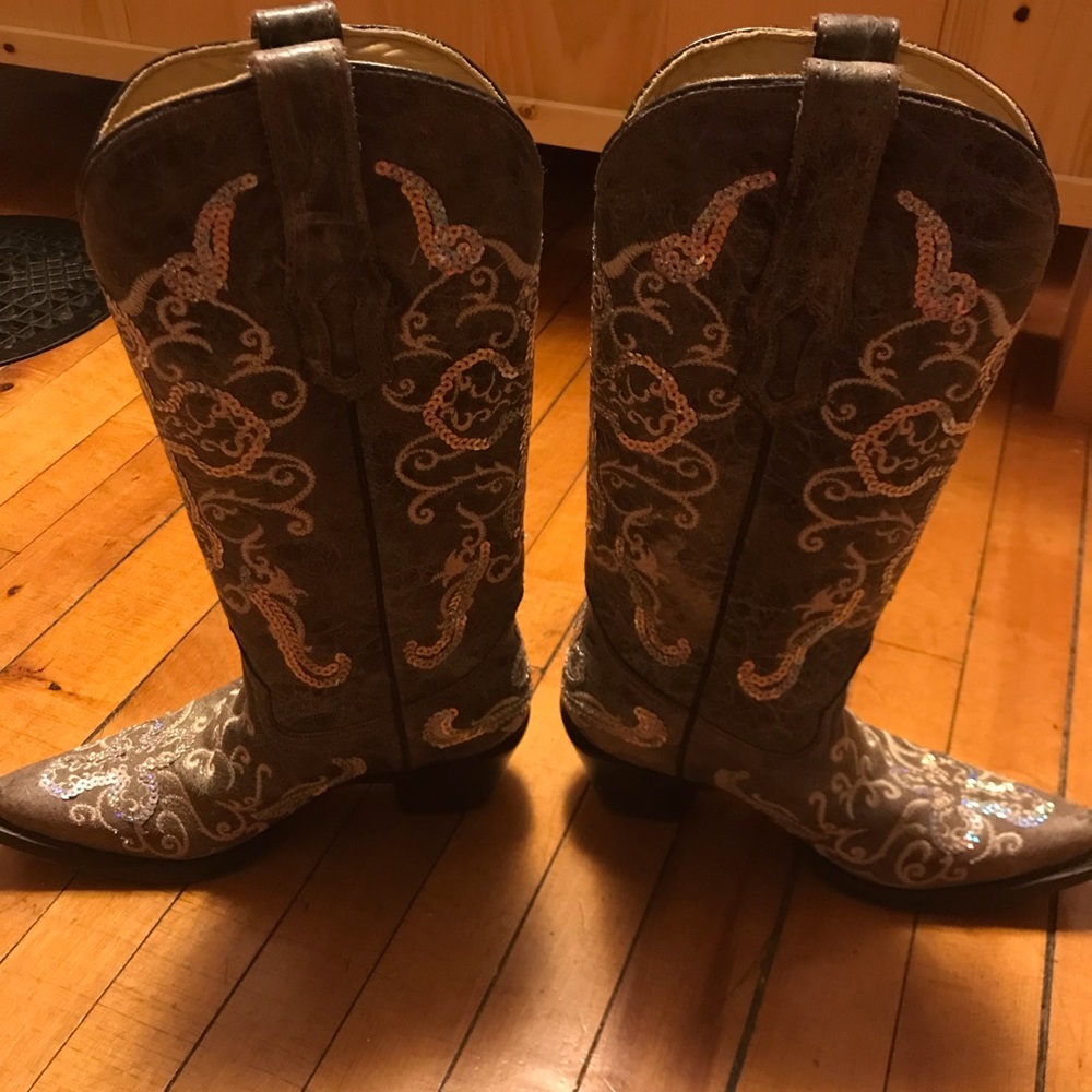 Corral Sequin Cross Boots